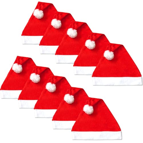 Jonami 10 Weihnachtsmützen, Nikolausmützen Weihnachtsmann Mütze Rot fur alle Erwachsene Einheitsgröße. Weihnachtszubehör Jonami 10 Weihnachtsmützen, Nikolausmützen Weihnachtsmann Mütze Rot fur alle Erwachsene Einheitsgröße. Weihnachtszubehör von Jonami