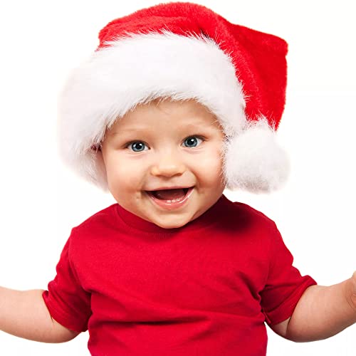 Weihnachtsmütze Kinder Nikolausmütze Plüsch. Weihnachtsmann Mütze Rot fur Kind (3-4 Jahre) Einheitsgröße. Weihnachtszubehör von Jonami
