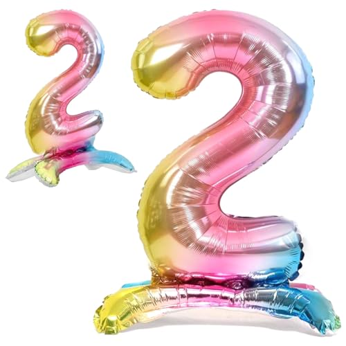 Luftballon 2. Geburtstag Zahl 2 Mehrfarbig Pastell Stehende XXL Riesen Folienballon 82cm Geburtstagsdeko Ballon Zahl Deko zum Geburtstag. Luftballon 2. Geburtstag Zahl 2 Mehrfarbig Pastell Stehende XXL Riesen Folienballon 82cm Geburtstagsdeko Ballon Zahl Deko zum Geburtstag. von Jonami