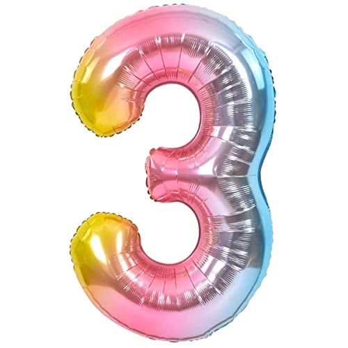 Luftballon 3. Geburtstag Zahl 3 Mehrfarbig Pastell XXL Riesen Folienballon 100cm Geburtstagsdeko Ballon Zahl Deko zum Geburtstag. Fliegt mit Helium. Luftballon 3. Geburtstag Zahl 3 Mehrfarbig Pastell XXL Riesen Folienballon 100cm Geburtstagsdeko Ballon Zahl Deko zum Geburtstag. Fliegt mit Helium. von Jonami