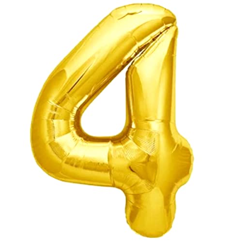 Luftballon 4. Geburtstag Zahl 4 Goldene XXL Riesen Folienballon 100cm Geburtstagsdeko Ballon Zahl Deko zum Geburtstag. Fliegt mit Helium. Luftballon 4. Geburtstag Zahl 4 Goldene XXL Riesen Folienballon 100cm Geburtstagsdeko Ballon Zahl Deko zum Geburtstag. Fliegt mit Helium. von Jonami