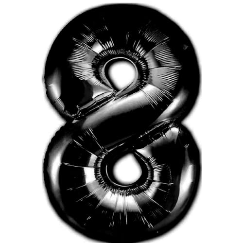 Luftballon 8. Geburtstag Zahl 8 Schwarz XXL Riesen Folienballon 100cm Geburtstagsdeko Ballon Zahl Deko zum Geburtstag. Fliegt mit Helium. Luftballon 8. Geburtstag Zahl 8 Schwarz XXL Riesen Folienballon 100cm Geburtstagsdeko Ballon Zahl Deko zum Geburtstag. Fliegt mit Helium. von Jonami