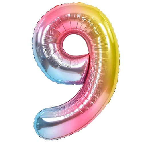 Luftballon 9. Geburtstag Zahl 9 Mehrfarbig Pastell XXL Riesen Folienballon 100cm Geburtstagsdeko Ballon Zahl Deko zum Geburtstag. Fliegt mit Helium. Luftballon 9. Geburtstag Zahl 9 Mehrfarbig Pastell XXL Riesen Folienballon 100cm Geburtstagsdeko Ballon Zahl Deko zum Geburtstag. Fliegt mit Helium. von Jonami
