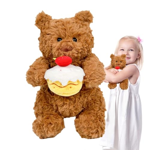 Jongyumo Bär Stofftier,Bär Stoffpuppe, Weiches süßes Stofftier Hold Cake Plüschtier, Braune Stoffpuppe, Tier-Plüschtier, Heimdekoration zum Geburtstag Jongyumo Bär Stofftier,Bär Stoffpuppe, Weiches süßes Stofftier Hold Cake Plüschtier, Braune Stoffpuppe, Tier-Plüschtier, Heimdekoration zum Geburtstag von Jongyumo