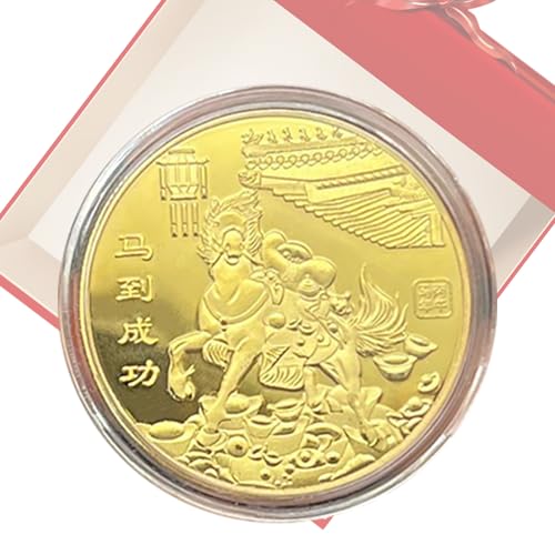 Jongyumo Chinesisches Neujahr Goldene Glücksmünze,2026 Jahr des es Gedenkmünze | Gedenk Souvenir Sammlerstück für Erwachsene Männer Familie Freunde Jongyumo Chinesisches Neujahr Goldene Glücksmünze,2026 Jahr des es Gedenkmünze | Gedenk Souvenir Sammlerstück für Erwachsene Männer Familie Freunde von Jongyumo
