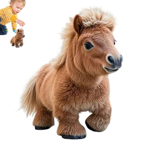 Jongyumo Realistisches Roboterpony, Simulation Smart Plüschtier Interaktives Lernspielzeug mit Bellen, Kuschelig Weich Stofftier Plüschtier für Kinder ab 3 Jahren von Jongyumo