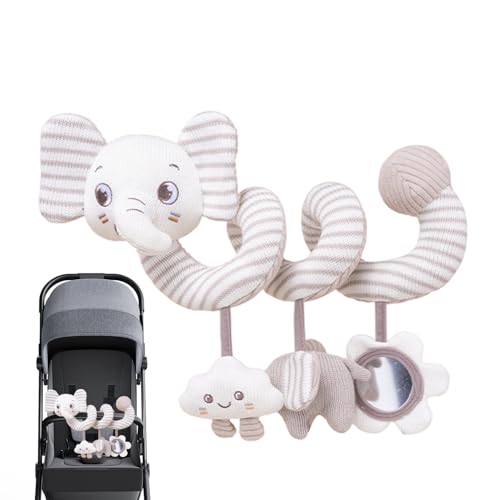 Jongyumo Weltspirale Spielzeug, Babyspirale für Kinderbett & Kinderwagen, Elefant/Hase Design, Interaktiv, Leicht zu Befestigen, Ideal für Autoreisen, Kinderwagenfahrten, Schlafenszeitvorbereitung​ von Jongyumo
