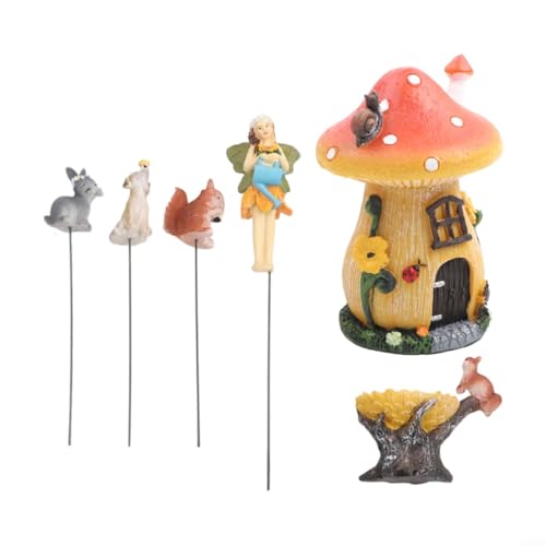 Jonikuper Garten-Feenhaus-Set, Kunstharzstruktur, mit Miniaturhäusern und Tieren, für Garten-Fantasieatmosphäre Jonikuper Garten-Feenhaus-Set, Kunstharzstruktur, mit Miniaturhäusern und Tieren, für Garten-Fantasieatmosphäre von Jonikuper