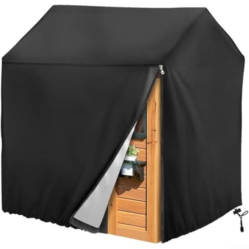 Outdoor-Spielhaus-Schutzhülle, Oxford-Material, Spielhaus-Abdeckung mit seitlichem Reißverschluss, Wetterschutz, Schwarz, 145 x 145 x 160 cm (420D) von Jonikuper
