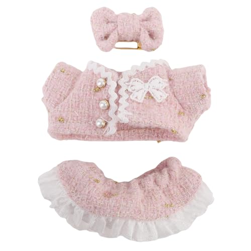 Jonlaki 17 cm Doll Clothing Set, Polyester Delikates Stilvolle Top -Hosen -Bogendekor, das für Puppen Entwickelt Wurde und für Spiel und Ausstellung Geeignet Ist, Fängt die (PINK) von Jonlaki