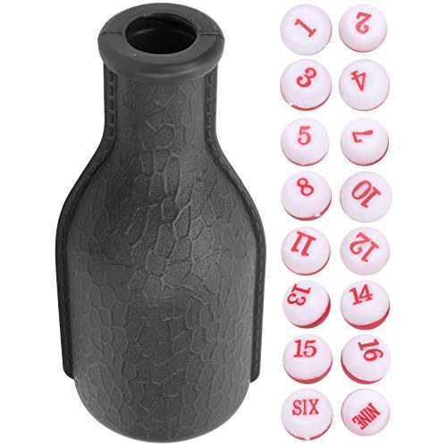Jonlaki Billard Würfel, Unterhaltung Würfel Billard Shaker Flasche mit Shaker Flasche 16pcs Gummi Billardspiel Tool mit für Family Bars Club Nummeriert (Black) von Jonlaki