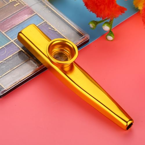 Jonlaki Qualität Aluminium Langable Kazoo Flöte Tragbares Leichte Musikinstrument für Kinder (GOLD) von Jonlaki