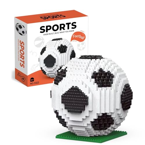 Jonuin Fußball Bausteine Set, Miniatur 3D Fußballs Bildungsspielzeug, Fußball Mini Bausteine, Mit Einer Grundplatte, STEM Pädagogisches Spielzeug für Erwachsene und Kinder (801 Stück) von Jonuin