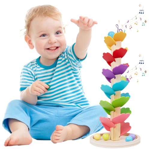 Jonuin Holz-Kugelbahn Klangbaum für Kinder, Klang-Murmelbahn Regenbogen mit 1 Basis, 4 Kugeln, Lernspielzeug, Hölzerner Musikbaum Regenbogen, Montessoris Spielzeug Für Ab 3 Jahren Jonuin Holz-Kugelbahn Klangbaum für Kinder, Klang-Murmelbahn Regenbogen mit 1 Basis, 4 Kugeln, Lernspielzeug, Hölzerner Musikbaum Regenbogen, Montessoris Spielzeug Für Ab 3 Jahren von Jonuin