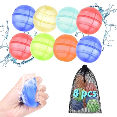 8 Stück Wasserbomben Wiederverwendbar,Silikon-Wasserbomben mit Mesh-Beutel Wiederverwendbare Wasserballons für Strand & Garten Wasserspaß für Kinder Erwachsene Umweltfreundlich Mehrweg 8 Stück Wasserbomben Wiederverwendbar,Silikon-Wasserbomben mit Mesh-Beutel Wiederverwendbare Wasserballons für Strand & Garten Wasserspaß für Kinder Erwachsene Umweltfreundlich Mehrweg von Jonurphy