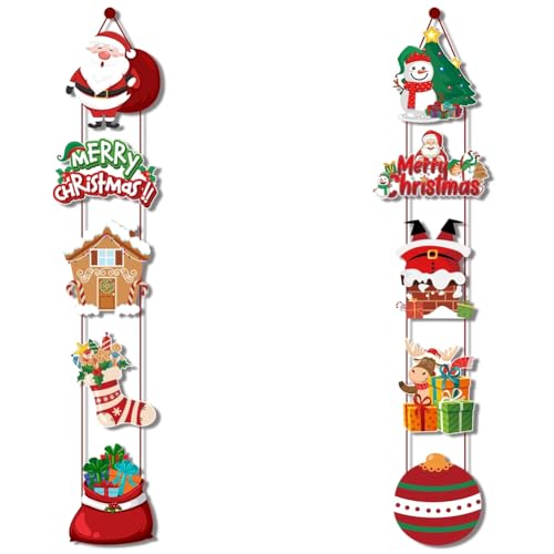 Jooehyer Frohe Weihnachten, H?ngendes T¨¹rbanner mit Weihnachtsmann-Paar, Weihnachtsdekoration f¨¹r Zuhause und Weihnachten Jooehyer Frohe Weihnachten, H?ngendes T¨¹rbanner mit Weihnachtsmann-Paar, Weihnachtsdekoration f¨¹r Zuhause und Weihnachten von Jooehyer