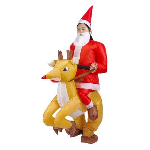 Jooffery Aufblasbare Elch Weihnachten Aufblasbare Dinosaurier Party Kostüm Halloween und Weihnachten Cosplay Santa Cosplay Rentier Reiter Anzug für Erwachsene von Jooffery