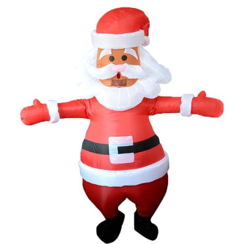 Jooffery Aufblasbares Weihnachtsmann Kostüm Weihnachtsanzug-Kleid Aufblasbarer Dress up Aufblasbare Anzug Prom Requisiten Lustige Xmas Cosplay Anzug für Erwachsene von Jooffery