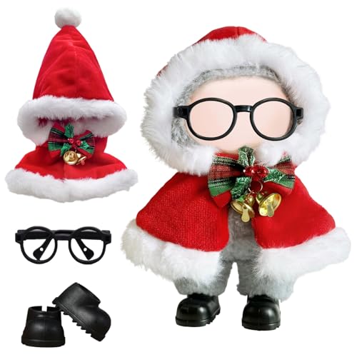3 Stück Weihnachtsumhang Puppe Kleidung für Puppen von 17 cm, das Outfit-Set enthält 1 Umhang, 1 schwarze Schuhe, 1 schwarze Brille, Premium-Puppenzubehör für Mädchen, Jungen, Geburtstag 3 Stück Weihnachtsumhang Puppe Kleidung für Puppen von 17 cm, das Outfit-Set enthält 1 Umhang, 1 schwarze Schuhe, 1 schwarze Brille, Premium-Puppenzubehör für Mädchen, Jungen, Geburtstag von Joollurm