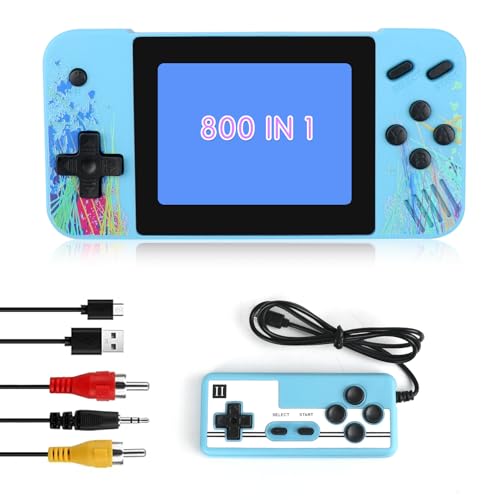 Tragbare Spielekonsole, 800 klassische Spiele Geschenk für Gameboy Retro Kinder Erwachsene Tragbare Spielekonsole mit 3,5-Zoll-LCD-Bildschirm für Reisen unterstützt 2 Spieler und Ja co von Joollurm