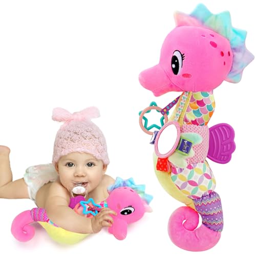 Musikspielzeug für Babys 0-3-6 Monate, Seepferdchen Plüschtiere für Babys von 3-6-12 Monaten, sensorische Bauchzeit mit Spiegel für Neugeborene, Rassel Musikspielzeug für Babys 0-3-6 Monate, Seepferdchen Plüschtiere für Babys von 3-6-12 Monaten, sensorische Bauchzeit mit Spiegel für Neugeborene, Rassel von Joosharkidz