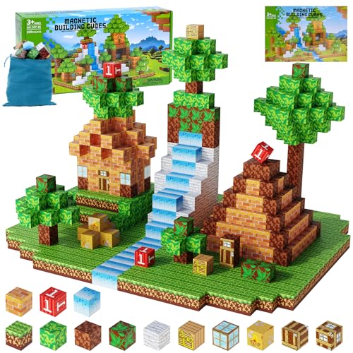 100PCS Magnetische Bausteine [Upgrade 2,5 cm] Bauen Mine Magnete Welt Set für Kinder Montessori Kreative Spielzeug ab 4 5 6 7 8 9, Magnetspiel Spielzeug für Kinder Geschenke ab 3+ Jahre Mädchen Jungs von Jooyflares