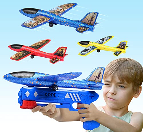 Joozmui Flugzeug Spielzeug für Draußen, Outdoor Spielzeug ab 3 4 5 6 7 8 Jahre Spiele für Kinder Styroporflieger Geschenk Junge 3-8 Jahre Kinderspielzeug Garten von Joozmui