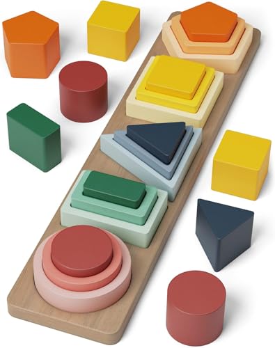 Joozmui Holz Montessori Spielzeug ab 1 2 Jahr, Holzspielzeug Motorikspielzeug Baby Spielzeug 1 Jahr Lernspielzeug Geschenk für Kleinkinder - Holz Sortier & Stapelspielzeug Joozmui Holz Montessori Spielzeug ab 1 2 Jahr, Holzspielzeug Motorikspielzeug Baby Spielzeug 1 Jahr Lernspielzeug Geschenk für Kleinkinder - Holz Sortier & Stapelspielzeug von Joozmui
