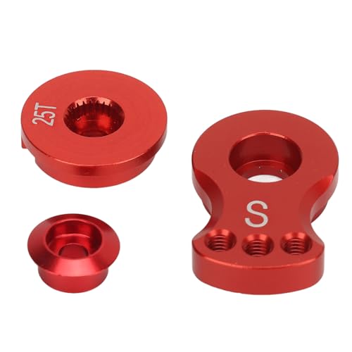 25-Zähne-Servoarm, Aluminiumlegierung, Korrosionsbeständigkeit, Einfache Installation, Leichtes RC-Servohorn für 1/10 Ferngesteuerte Autos (Rot) von Jopwkuin