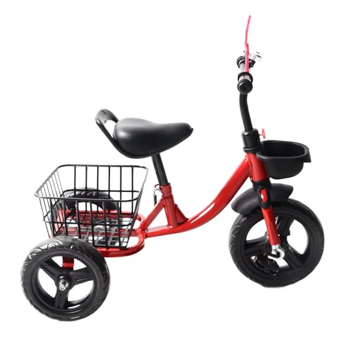 Balance-Dreiräder für Jungen und Mädchen, Metall-Polyurethan, Bequemer Griff, Kleinkind-Dreirad, Lustiges Pedal-Design mit Aufbewahrungskorb für den Außenbereich von Jopwkuin