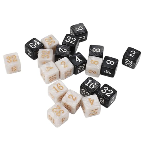 Brettspiel-Würfel, perlweiß, Schwarz, Weit Verbreitet, 20 Stück Kunststoffwürfel Zum Unterrichten von Zahlen für Partys von Jopwkuin
