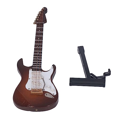 Jopwkuin Puppenhausgitarre, naturgetreue Miniatur-E-Gitarre, weit verbreitete Kaffeefarbe für das Büro Jopwkuin Puppenhausgitarre, naturgetreue Miniatur-E-Gitarre, weit verbreitete Kaffeefarbe für das Büro von Jopwkuin