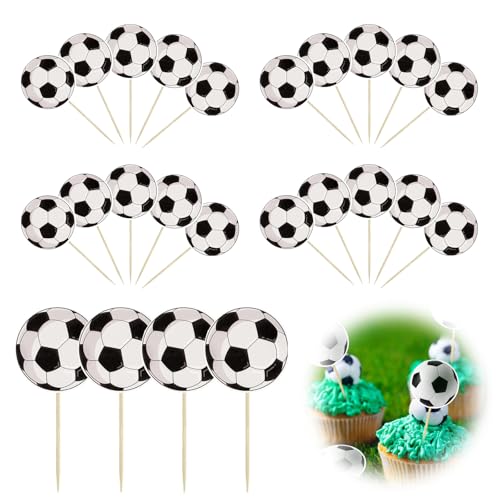 24 Stück Fussball Cupcake Topper, Fußball Sport Themed Party Dekoration Passend, Football Muffin Decoration Cake Toppers für Fußball Sport Geburtstag Party Desserts Kuchendeckel Dekoration 24 Stück Fussball Cupcake Topper, Fußball Sport Themed Party Dekoration Passend, Football Muffin Decoration Cake Toppers für Fußball Sport Geburtstag Party Desserts Kuchendeckel Dekoration von Jormftte