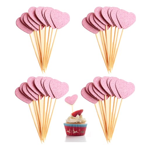 40 Stück Cupcake Topper, Glitzerpapier Kuchen Deko Für Geburtstag Hochzeit Cupcakes Kekse Festtag Dekoration von Jormftte