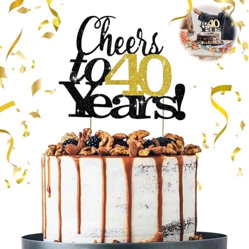 Tortenaufsatz "Cheers to 40 Years", 40. Geburtstag, Geburtstag, Thema, Jahrestag, Party-Dekorationen Tortenaufsatz "Cheers to 40 Years", 40. Geburtstag, Geburtstag, Thema, Jahrestag, Party-Dekorationen von Jormftte