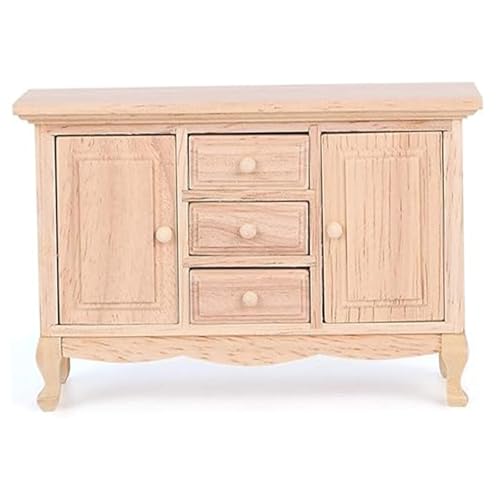 1:12 Skala Dollhouse Cabinet, Mini Wooden Dollhouse Möbel, Miniaturpuppenhaus Wohnzimmer Lagerschrank, Puppenhausmöbel Spielzeug für Küche von Jorzer