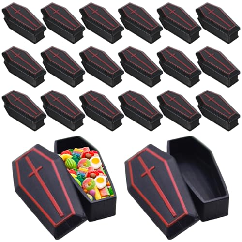 20pcs sarg mini klassisch Plastik schwarzer sargbox Halloween Requisiten für Trick oder Treat Innen im Freien, 3x1, 6x1 Zoll von Jorzer