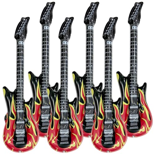 Jorzer Aufblasbare Gitarren für Kinder, 6PCS wasserdichte PVC -Gitarre, 36, 6 -Zoll -Spielzeuggitarre, aufblasbare Instrumente für Party -Gefälligkeiten von Jorzer
