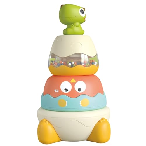Baby-Stapelspielzeug mit süßer Dinosaurierfigur, pädagogisches Lernspielzeug von Montessori für Kleinkinder, Jungen und Mädchen von Jorzer