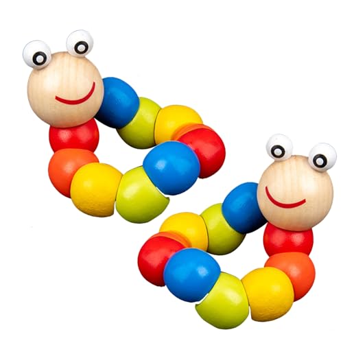 Bauchzeit Raupe, 2pcs 7, 9 Zoll Holz Raupe Zappelspielzeug, niedliche Bunte Kriechspielzeug, Entwicklungsbabys für Jungen Mädchen Bauchzeit Raupe, 2pcs 7, 9 Zoll Holz Raupe Zappelspielzeug, niedliche Bunte Kriechspielzeug, Entwicklungsbabys für Jungen Mädchen von Jorzer