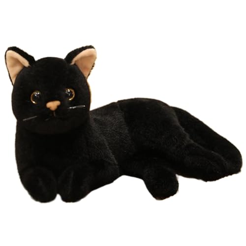 Cat Plush 12in Simulation Stofftiere süße realistische Katzen mit Langer Schwanz gefälschter Katzen schwarzer Plüschkatzen Dekor für Sofa, Bett, Couch Home Dekoration Cat Plush 12in Simulation Stofftiere süße realistische Katzen mit Langer Schwanz gefälschter Katzen schwarzer Plüschkatzen Dekor für Sofa, Bett, Couch Home Dekoration von Jorzer