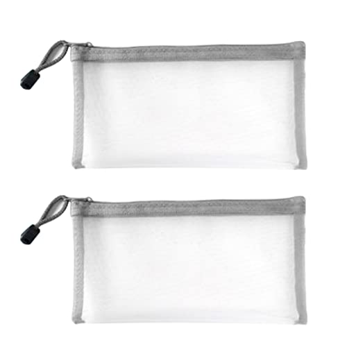 Clear Pencil Fall für Prüfungen Mesh Bleistiftbeutel mit Zip Stationery Storage Beutel für Studentenbürovorräte 2pcs 8.5x4.7 in Grau Clear Pencil Fall für Prüfungen Mesh Bleistiftbeutel mit Zip Stationery Storage Beutel für Studentenbürovorräte 2pcs 8.5x4.7 in Grau von Jorzer