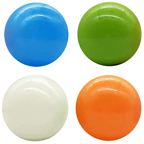 Decken klebrige Kugeln 4, 5 cm glühende leuchtende Tress Reliefbällchen Kinder Spielzeug 4pcs Klebiger Wandball, Zielball, Dekompression Spielzeug, Stressabbauwand, Stressspielzeug von Jorzer