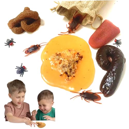 Fake Poop mit Kordelbeuteln, realistische falsche Kakerlake -Fliege Fliege Kotze und mehr, neuartige Poop -Spielzeug für Aprilscherzes Tag Streich kniffliges Spielzeug Requisiten Fake Poop mit Kordelbeuteln, realistische falsche Kakerlake -Fliege Fliege Kotze und mehr, neuartige Poop -Spielzeug für Aprilscherzes Tag Streich kniffliges Spielzeug Requisiten von Jorzer