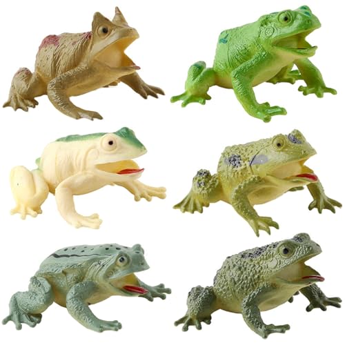 Froschspielzeug, 6pcs realistische Froschfiguren kleines farbiges Harz gefälschtes Action -Modellwissenschaftsprojekt für Kinderlernen, Geburtstagsgeschenk, Cake Topper Froschspielzeug, 6pcs realistische Froschfiguren kleines farbiges Harz gefälschtes Action -Modellwissenschaftsprojekt für Kinderlernen, Geburtstagsgeschenk, Cake Topper von Jorzer