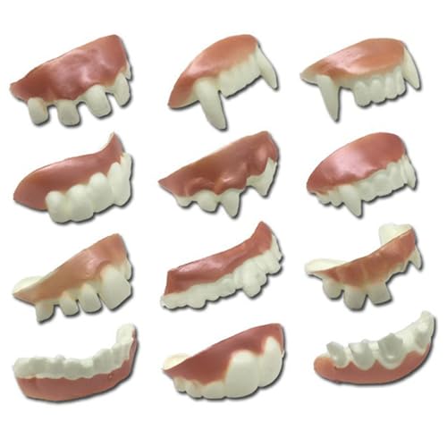 Halloween -Zähne 12pcs weiche Gummizähne lustige Vampire Zähne für Halloween Cosplay Party bevorzugt Fotos Requisiten Fangs Cosplay Vampire .. von Jorzer