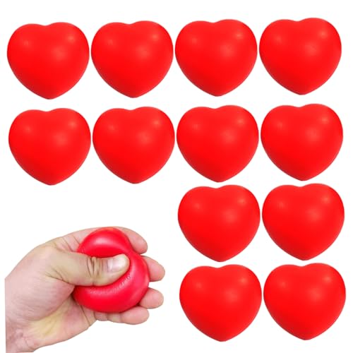 Herzstressbällchen, 12 pcs 3 Zoll herzförmige Stressbälle, Leichter Quetschball für Kinder, Schulkarneval -Belohnung, Klassenzimmer, Valentinstagsparty. Herzstressbällchen, 12 pcs 3 Zoll herzförmige Stressbälle, Leichter Quetschball für Kinder, Schulkarneval -Belohnung, Klassenzimmer, Valentinstagsparty. von Jorzer