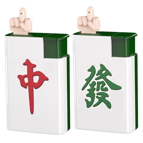 Jorzer 2 Stück Streich-Wasserpistole, Feuerzeug, Neuheit, Mahjong-Form, Streichpistole, Finger mit starkem Wasserstrahl für Partys, Sommerspaß-Spielzeug von Jorzer