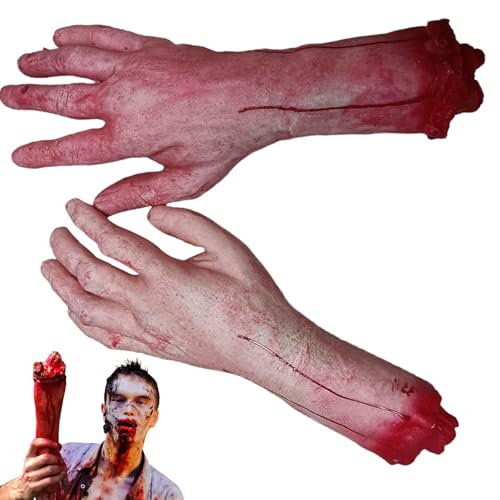 Jorzer Abgetrennte Hand, 1 Paar blutig gehackte gefälschte Hand realistische gruselige Halloween -Hände DIY dekorative abgetrennte Körperteile für Spukhaus, Streich, Party Jorzer Abgetrennte Hand, 1 Paar blutig gehackte gefälschte Hand realistische gruselige Halloween -Hände DIY dekorative abgetrennte Körperteile für Spukhaus, Streich, Party von Jorzer