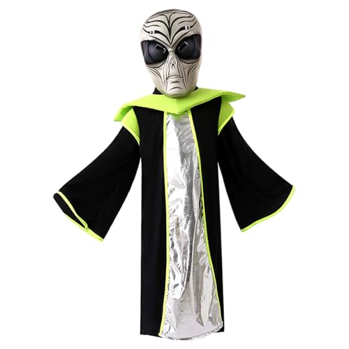 Jorzer Alien Kostüm Kids Realistische außerirdische Maske mit weichem Roben Lustiges Halloween -Kostüm für Kinder Cosplay Party, geeignet für eine Höhe von 105-115 cm Jorzer Alien Kostüm Kids Realistische außerirdische Maske mit weichem Roben Lustiges Halloween -Kostüm für Kinder Cosplay Party, geeignet für eine Höhe von 105-115 cm von Jorzer